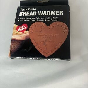 Vintage Heart Shaped Terra Cotta Bread Warmer for Bread or Rolls In Box NIB